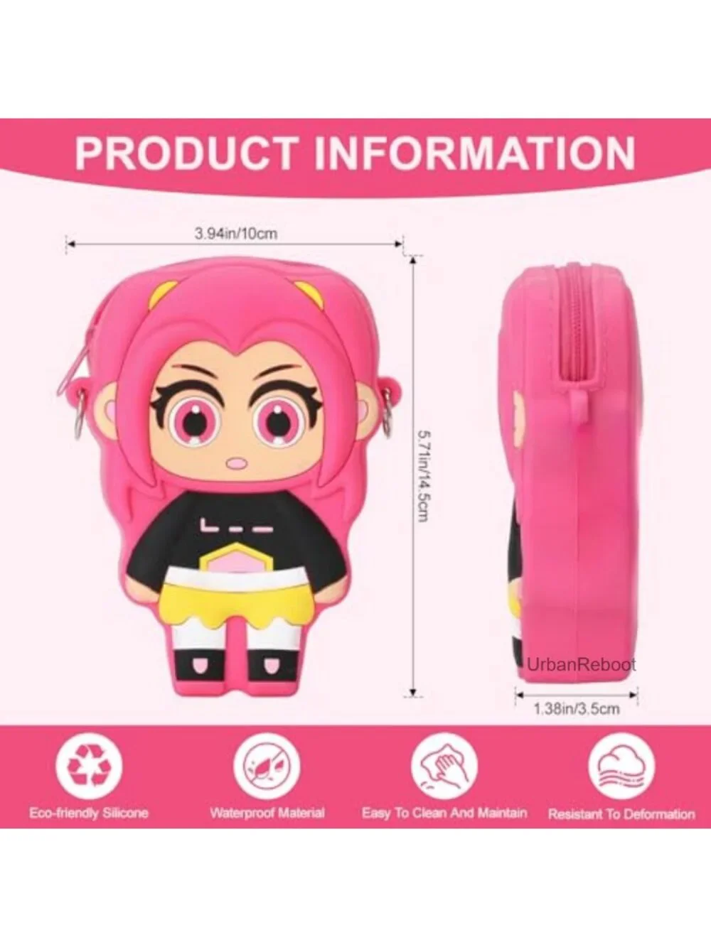 Silicone Mini Crossbody Bag Zipper Anime Wallet Purse Lanyard Girls Gift